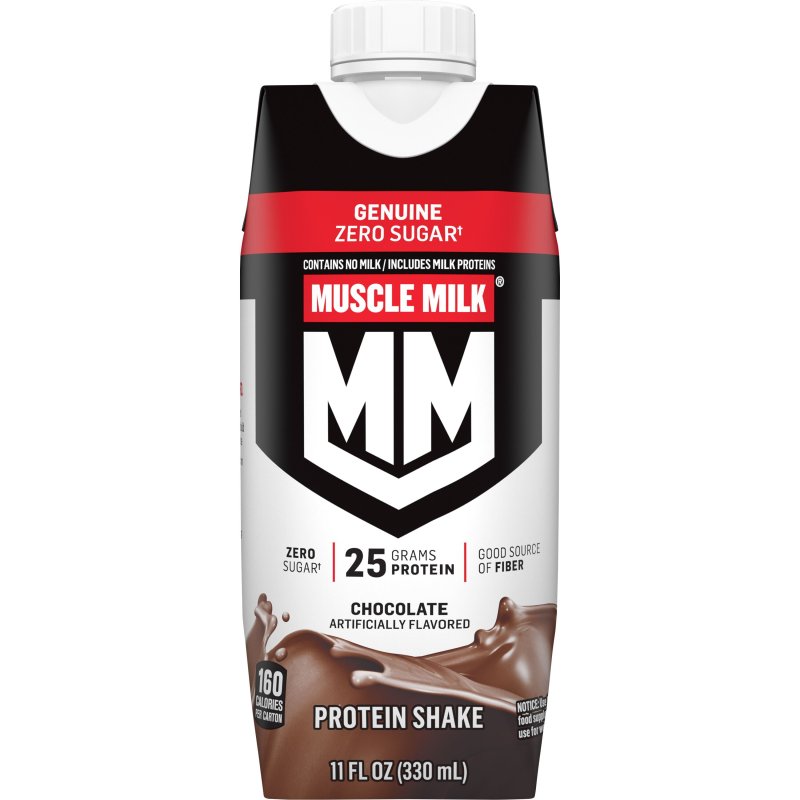 MUSCLE MILK GENUINE CHOCOLATE PROTEIN SHAKE 11 FL OZ CARTON 12 PACK