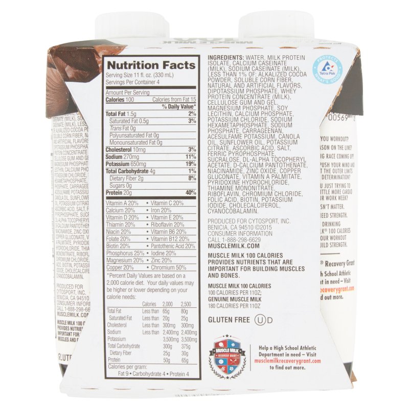 MUSCLE MILK CHOCOLATE NON-DAIRY PROTEIN SHAKE 4 PACK