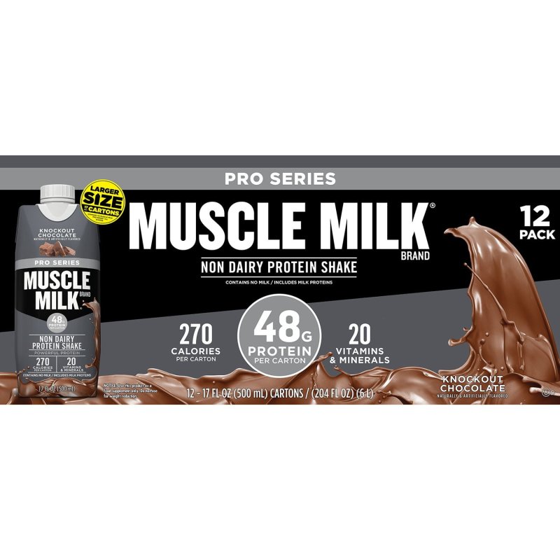 MUSCLE MILK PRO SERIES KNOCKOUT CHOCOLATE PROTEIN SHAKE 40G PROTEIN 14 FL OZ 12 CT