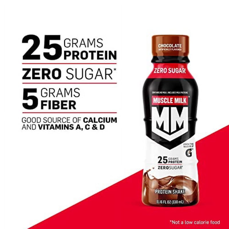 MUSCLE MILK VANILLA CREME PROTEIN SHAKE 12-PACK - 25G PROTEIN, ZERO SUGAR,