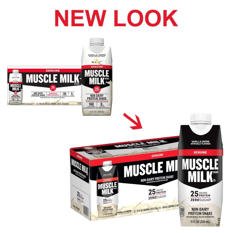 MUSCLE MILK VANILLA CRèME PROTEIN SHAKE 11 FL OZ CARTON 12 PACK