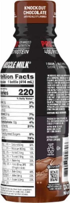 MUSCLE MILK PRO SERIES KNOCKOUT CHOCOLATE NON DAIRY PROTEIN SHAKE 14 FL OZ 2X