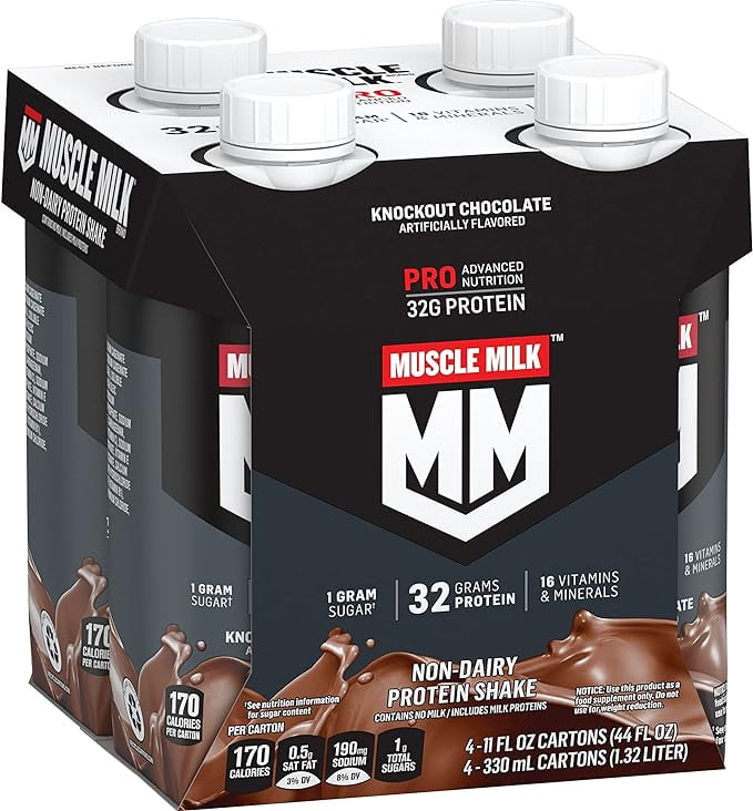 MUSCLE MILK PRO SERIES PROTEIN SHAKE KNOCKOUT CHOCOLATE 4 PACK