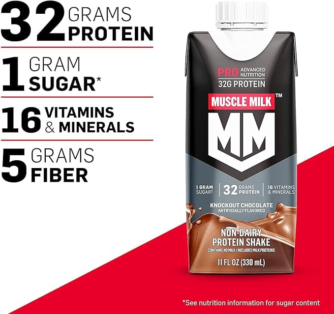 MUSCLE MILK PRO SERIES PROTEIN SHAKE KNOCKOUT CHOCOLATE 4 PACK