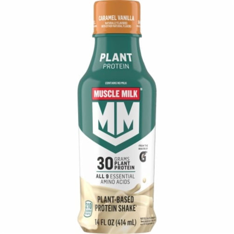 MUSCLE MILK PLANT BASED NON DAIRY VEGAN CARAMEL VANILLA PROTEIN SHAKE PACK OF 2