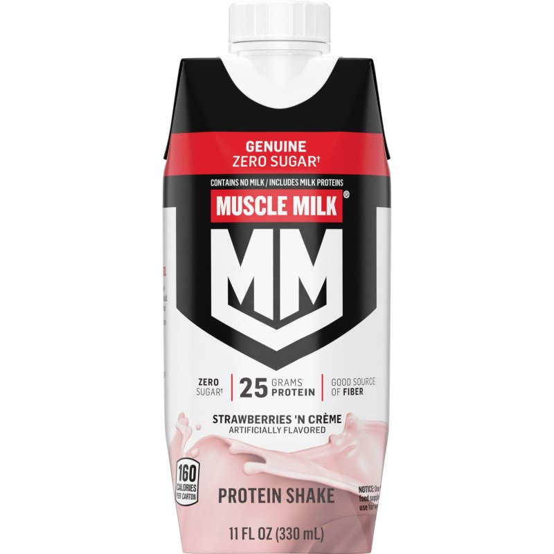 MUSCLE MILK GENUINE PROTEIN SHAKE STRAWBERRIES N CREME 11 FL OZ CARTON 4 PACK