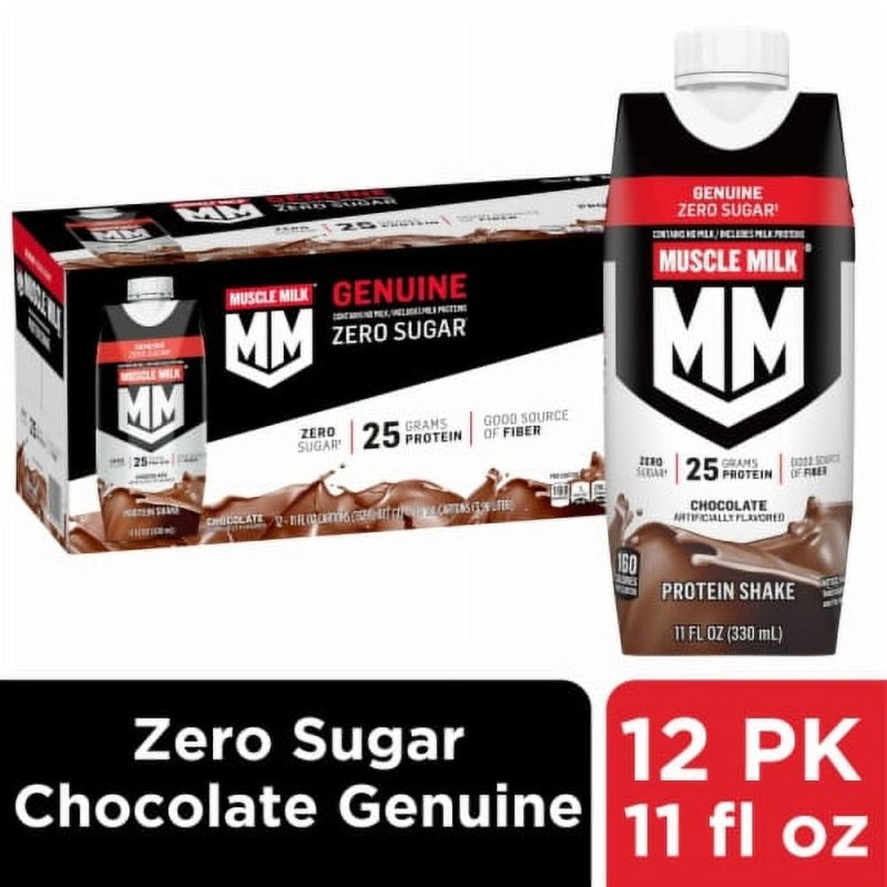 MUSCLE MILK CHOCOLATE NON DAIRY PROTEIN SHAKES 11 FL OZ 12 BOTTLES