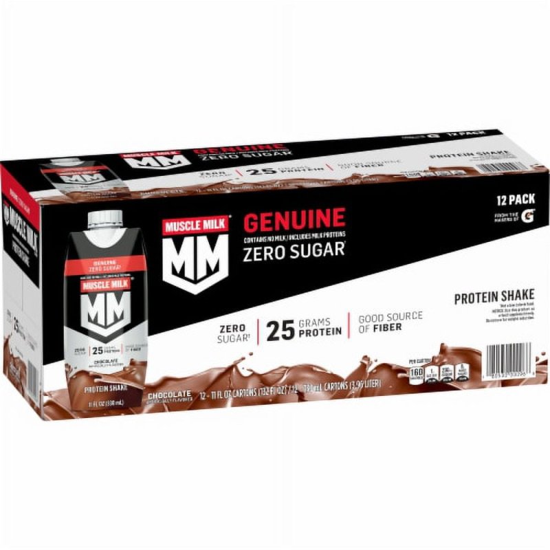 MUSCLE MILK CHOCOLATE NON DAIRY PROTEIN SHAKES 11 FL OZ 12 BOTTLES