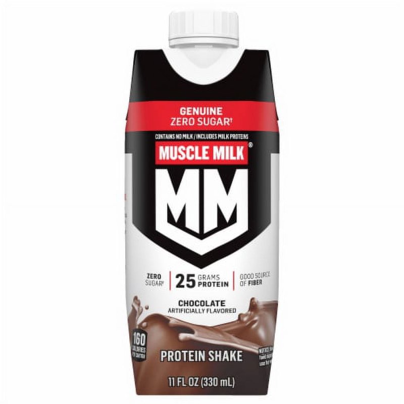 MUSCLE MILK CHOCOLATE NON DAIRY PROTEIN SHAKES 11 FL OZ 12 BOTTLES