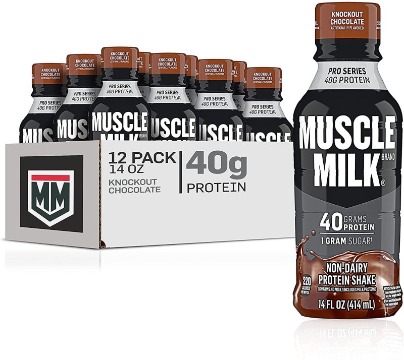 MUSCLE MILK PRO SERIES KNOCKOUT CHOCOLATE PROTEIN SHAKE 40G 14 FL OZ PACK OF 12