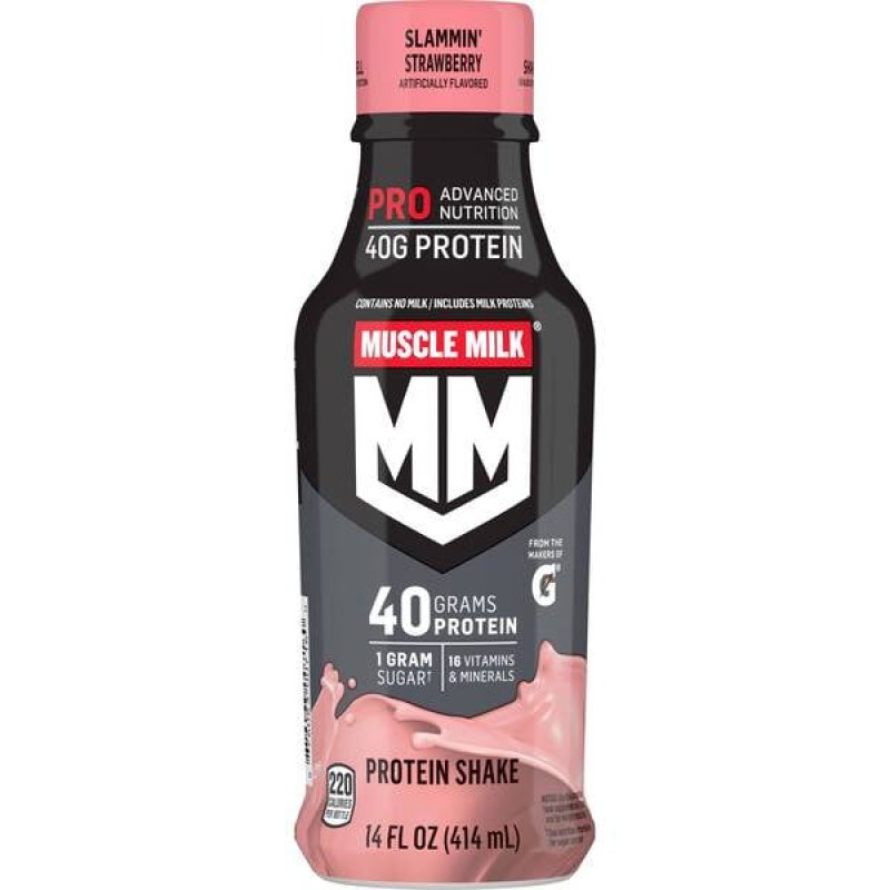 MUSCLE MILK PRO ADVANCED NUTRITION STRAWBERRY 40G PROTEIN 14 OZ BOTTLE
