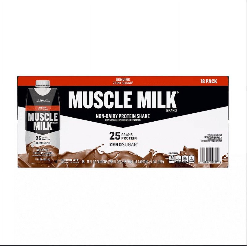 MUSCLE MILK GENUINE CHOCOLATE PROTEIN SHAKE 18 COUNT PACK