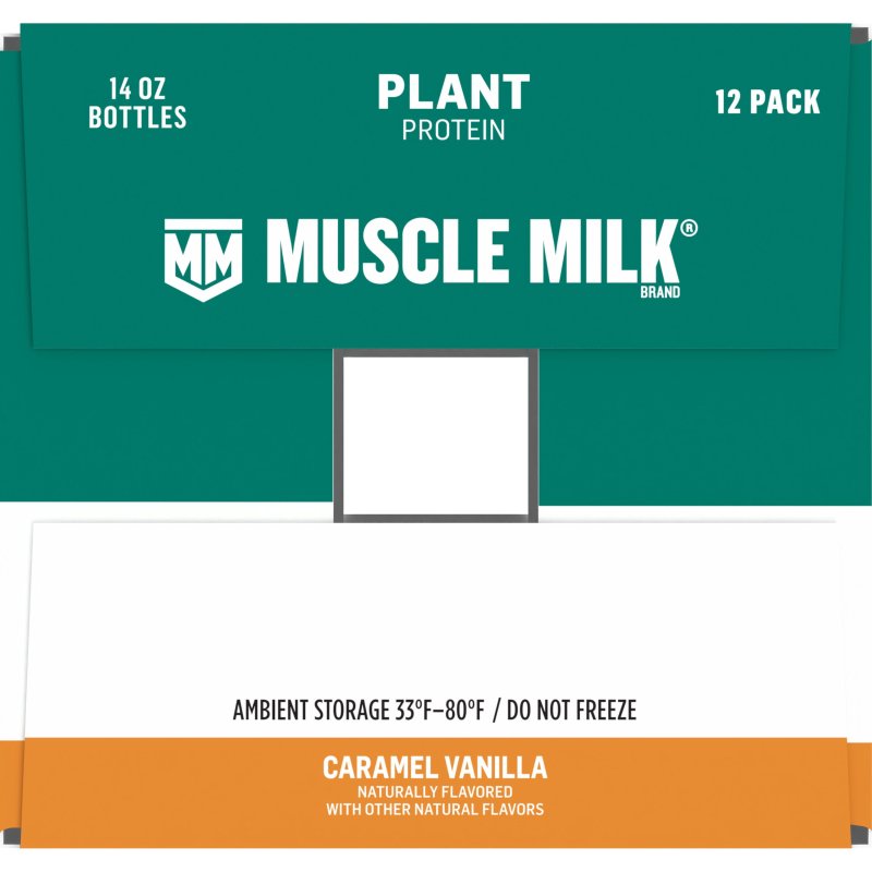MUSCLE MILK CARAMEL VANILLA PLANT BASED PROTEIN SHAKE 14 FL OZ 12 COUNT