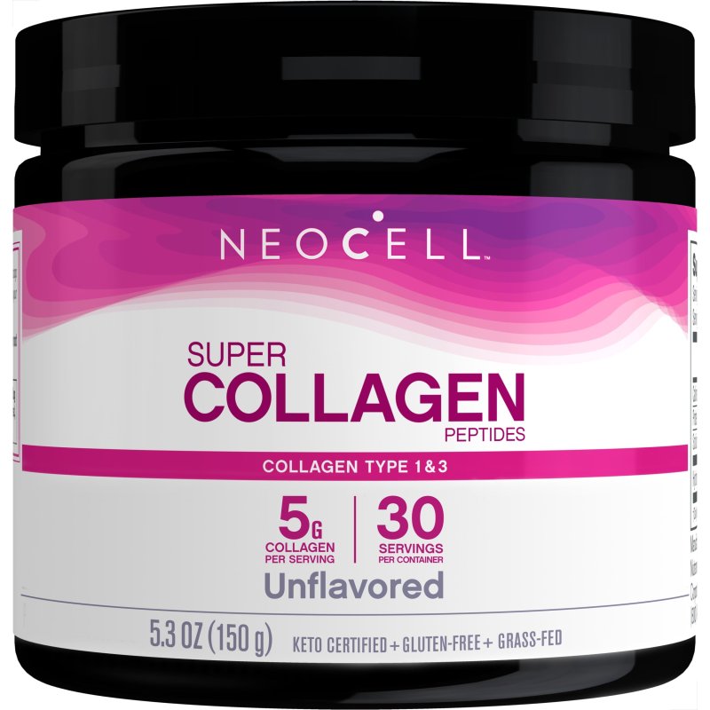 NEOCELL SUPER COLLAGEN PEPTIDES GRASS-FED TYPES 1 3 UNFLAVORED 5.3 OZ BOOST COLLAGEN FOR RADIANT SKIN, HAIR, NAILS.