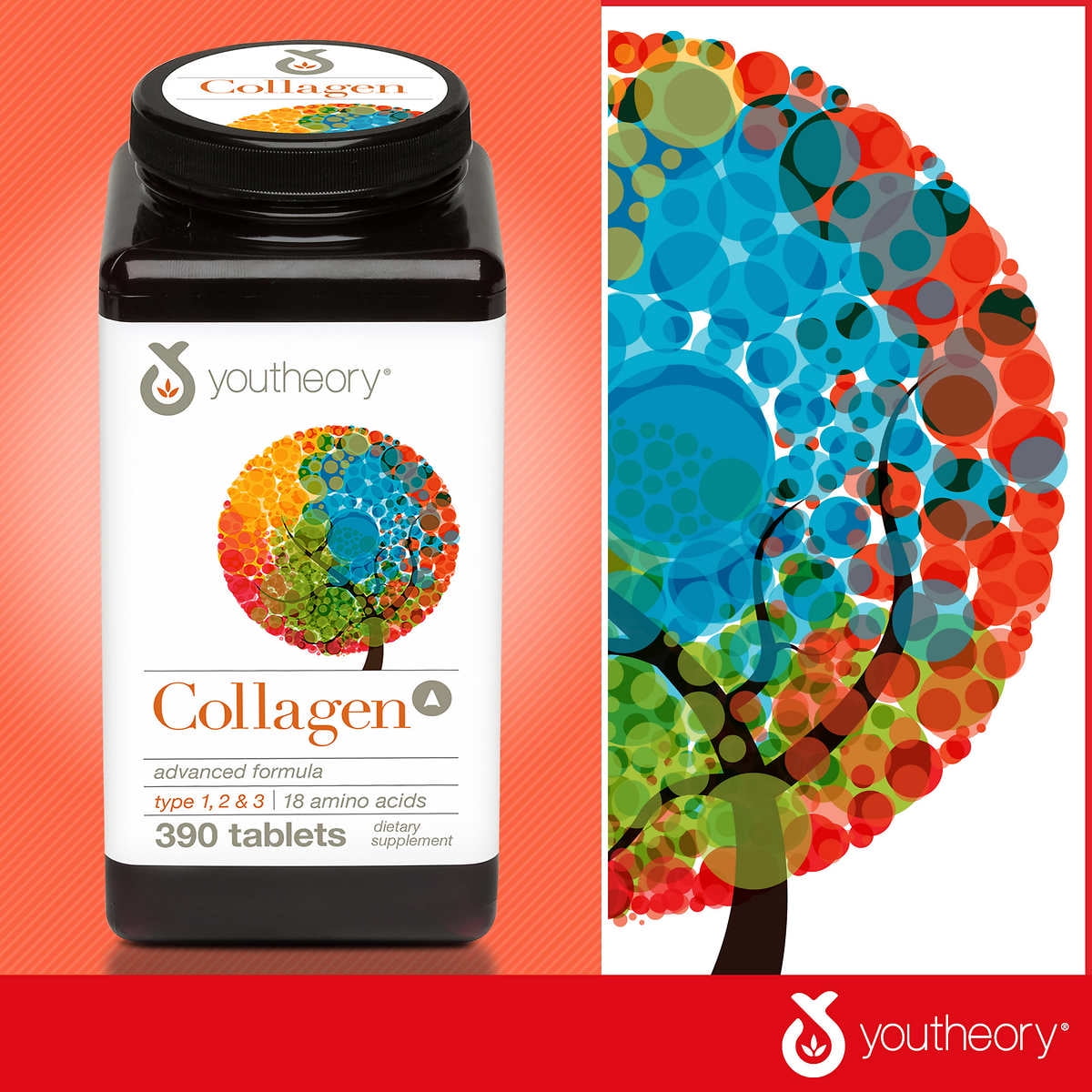 YOUTHEORY COLLAGEN ADVANCED FORMULA 390 TABLETS FOR SKIN HEALTH