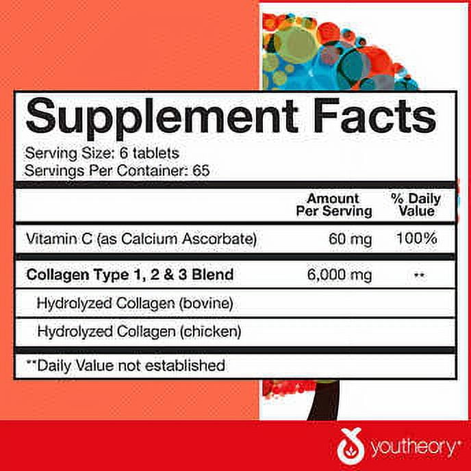 YOUTHEORY COLLAGEN ADVANCED FORMULA 390 TABLETS FOR SKIN HEALTH