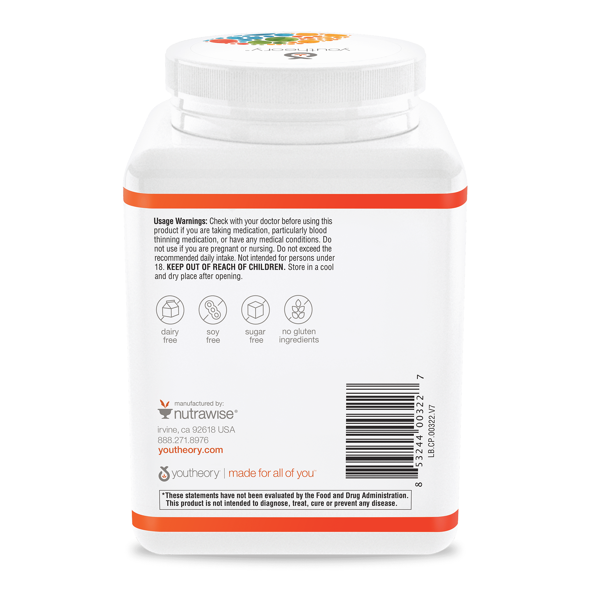 YOUTHEORY COLLAGEN POWDER VANILLA WITH VITAMIN C BIOTIN 10 OZ