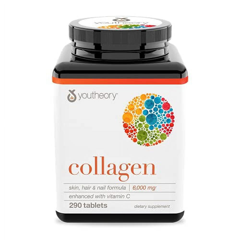 YOUTHEORY ADVANCED COLLAGEN TYPES 1 2 & 3 290 CT FOR SKIN HEALTH AND JOINT SUPPORT