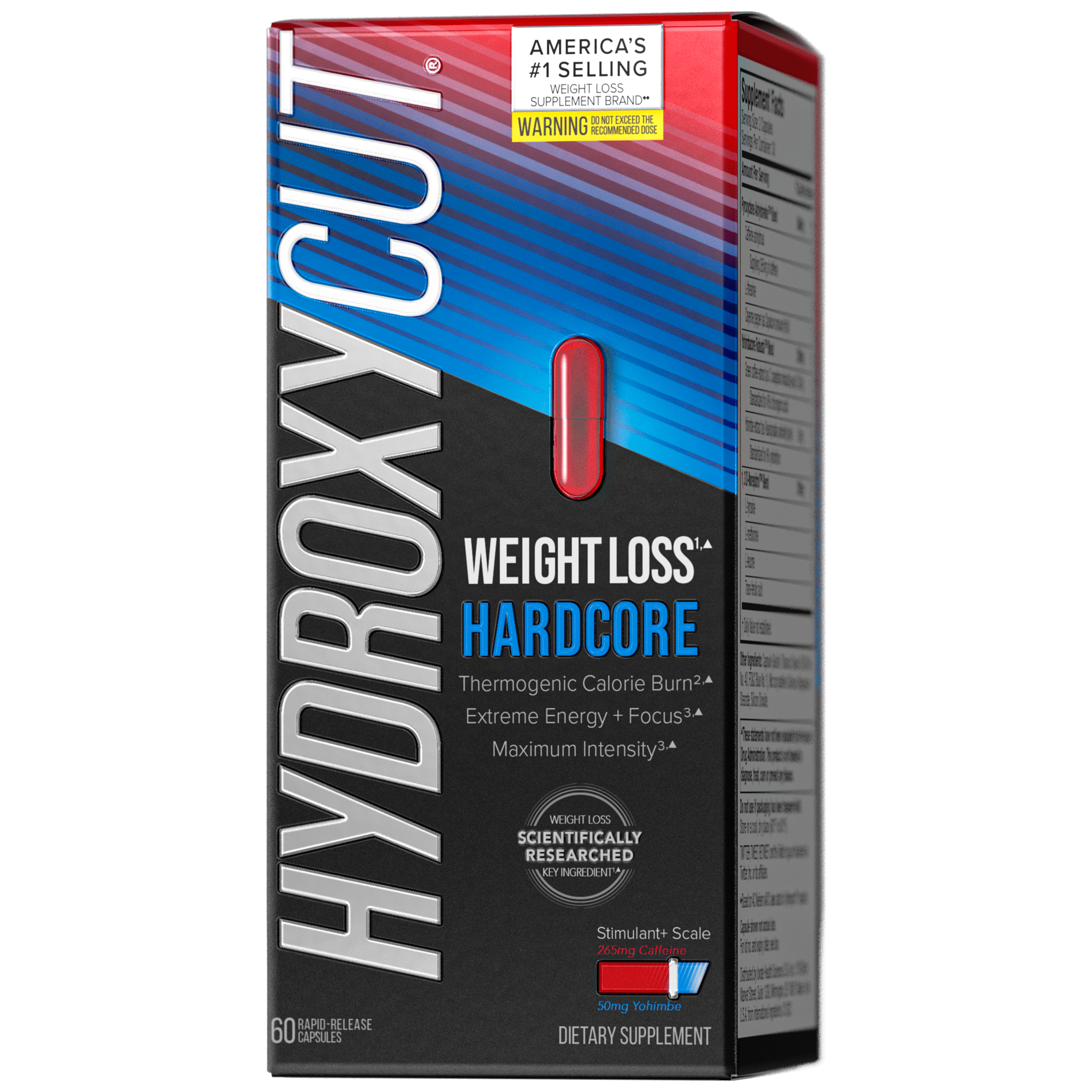 HYDROXYCUT HARDCORE ENERGY WEIGHT LOSS PILLS CAPSULES 60 COUNT