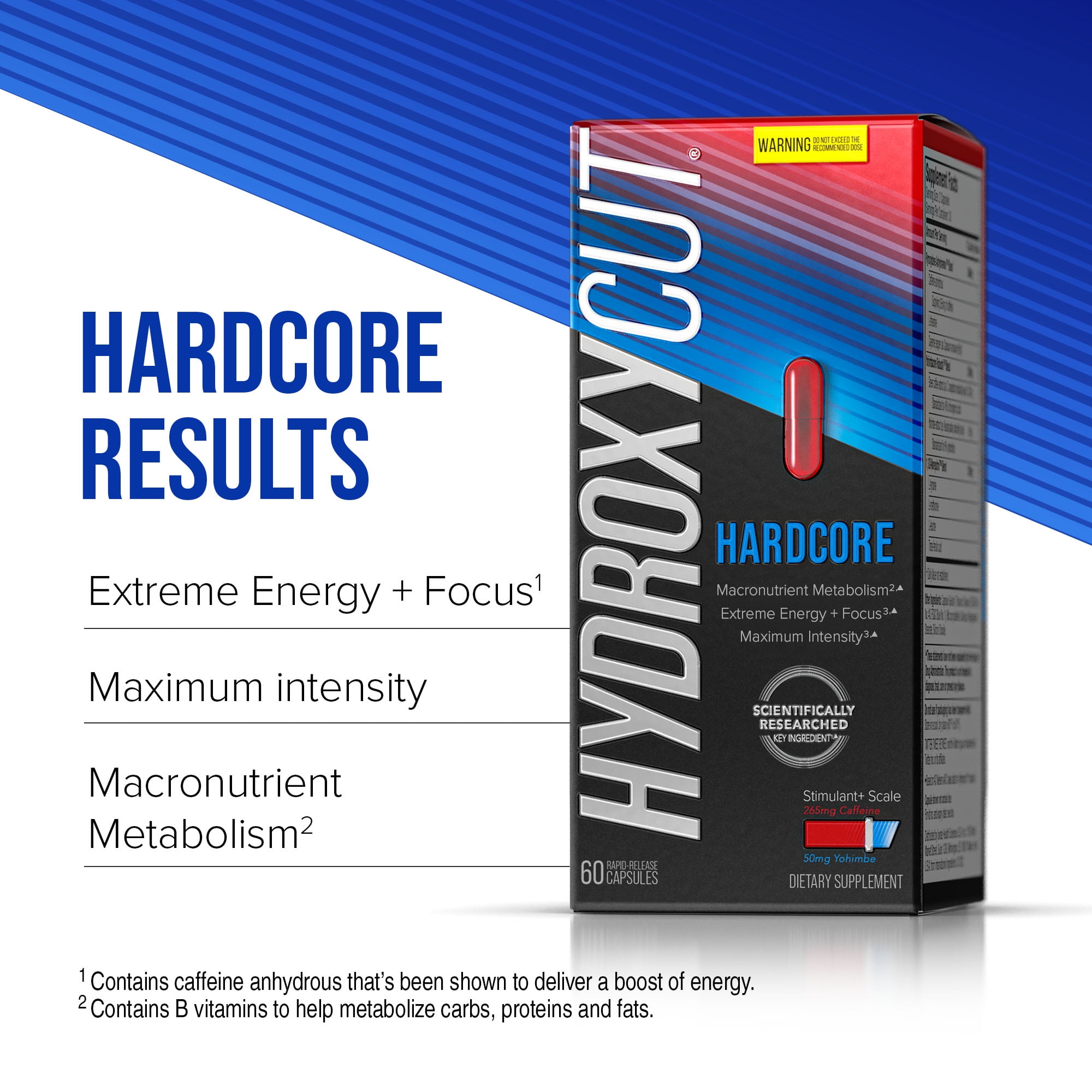 HYDROXYCUT HARDCORE ENERGY WEIGHT LOSS PILLS CAPSULES 60 COUNT