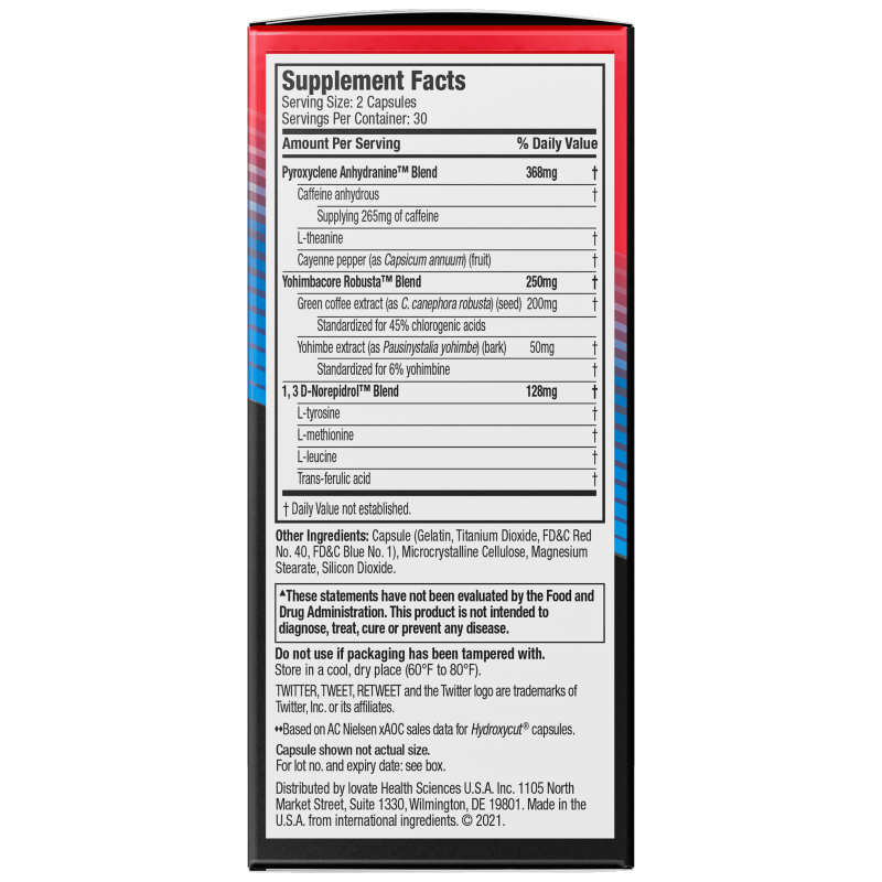 HYDROXYCUT HARDCORE ENERGY WEIGHT LOSS PILLS CAPSULES 60 COUNT