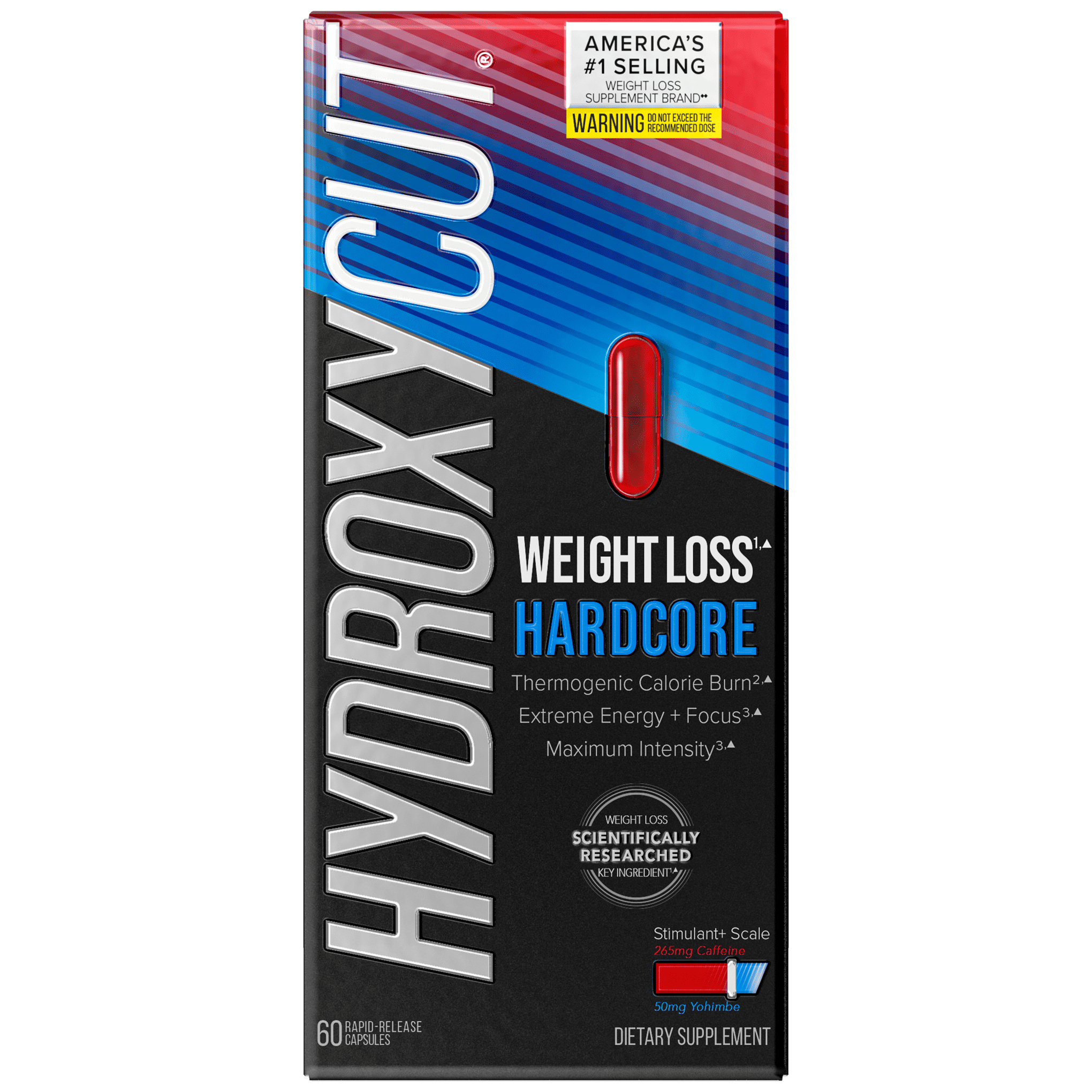 HYDROXYCUT HARDCORE ENERGY WEIGHT LOSS PILLS CAPSULES 60 COUNT