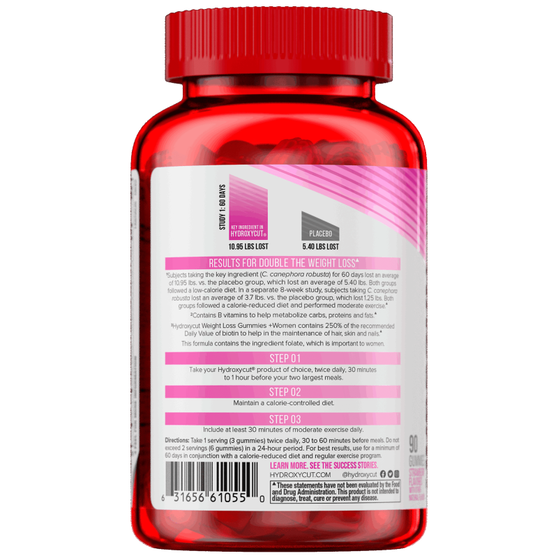 HYDROXYCUT GUMMIES WOMEN'S WEIGHT LOSS STRAWBERRY 90CT