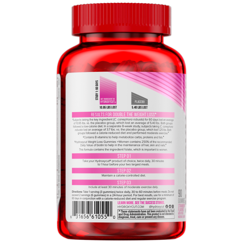 HYDROXYCUT GUMMIES WOMEN'S WEIGHT LOSS STRAWBERRY 90CT
