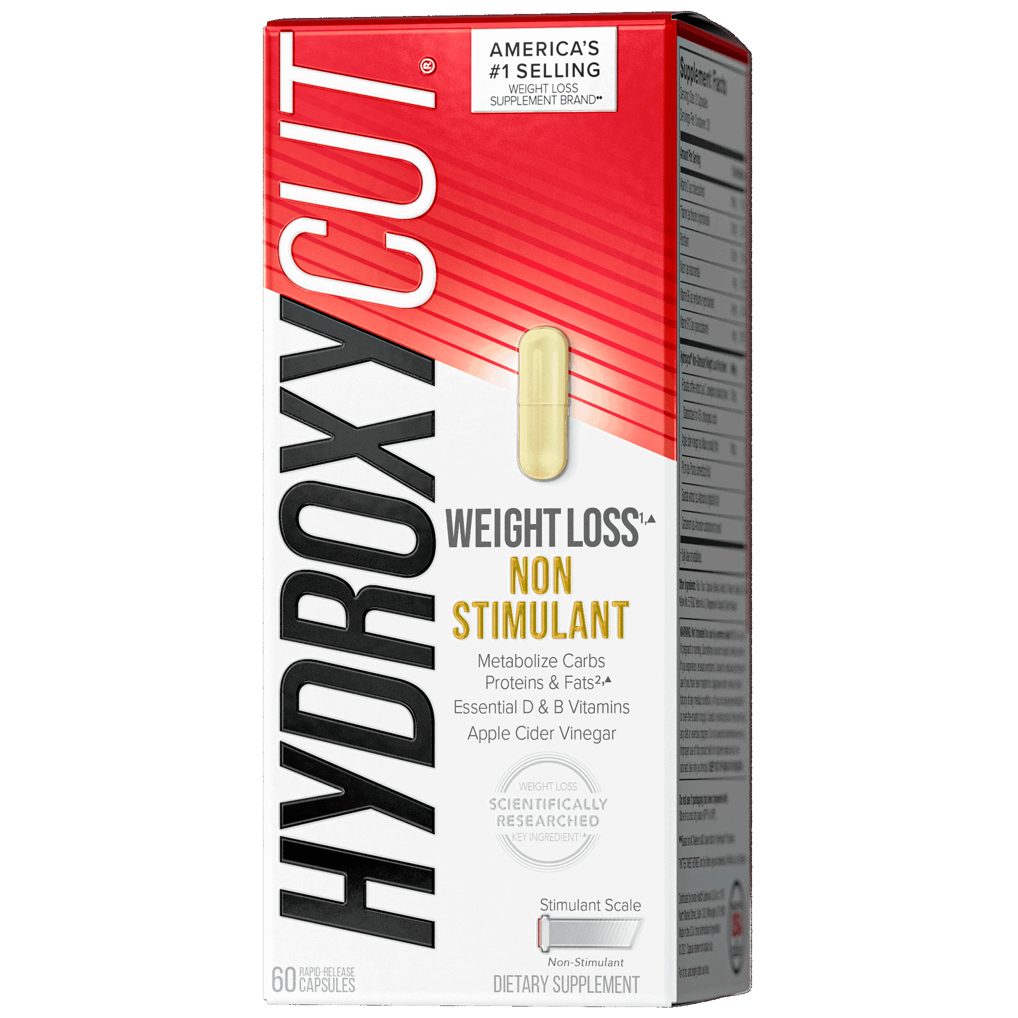 HYDROXYCUT PRO CLINICAL NON STIMULANT WEIGHT LOSS APPLE CIDER VINEGAR SUPPLEMENT 60 CAPSULES