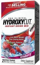 HYDROXYCUT ORIGINAL WEIGHT LOSS POWDER DRINK MIX PACKETS BURN CALORIES INCREASE ENERGY WILDBERRY BLAST 21 COUNT