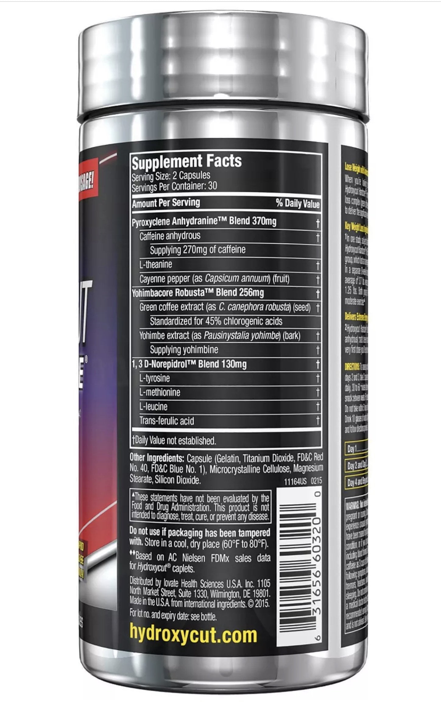 HYDROXYCUT HARDCORE DIET PILLS 60 COUNT BOTTLE