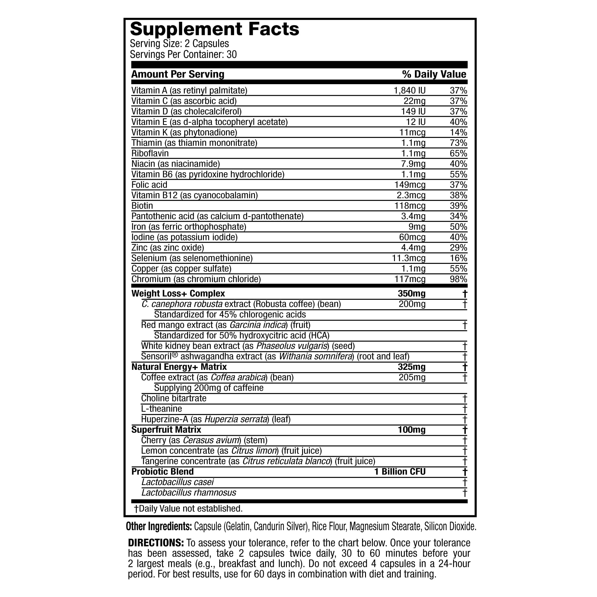 HYDROXYCUT  ACTIVE PROBIOTICS VITAMINS- BOOST METABOLISM ENERGY NATURALLY SOURCED CAFFEINE- 60 COUNT