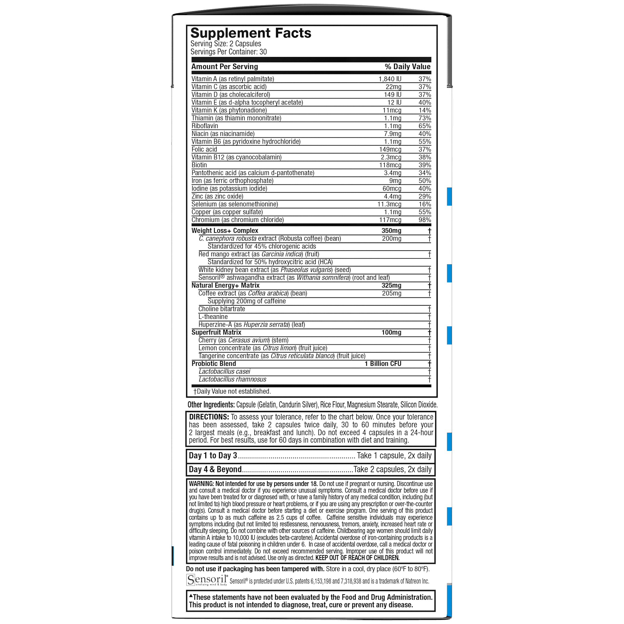 HYDROXYCUT  ACTIVE PROBIOTICS VITAMINS- BOOST METABOLISM ENERGY NATURALLY SOURCED CAFFEINE- 60 COUNT