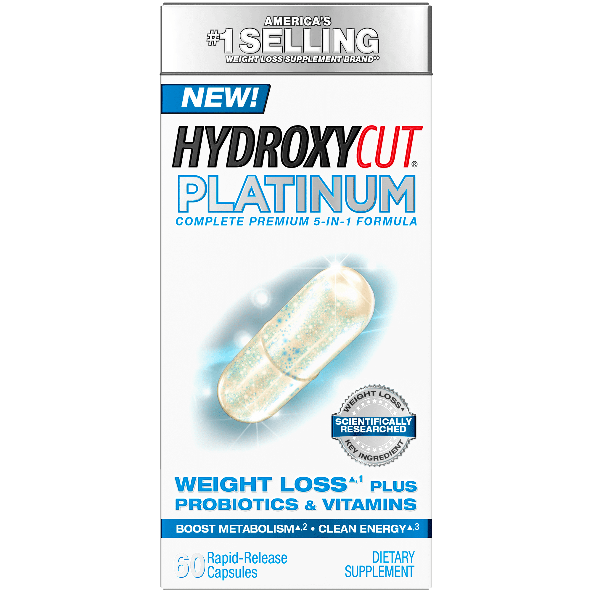 HYDROXYCUT  ACTIVE PROBIOTICS VITAMINS- BOOST METABOLISM ENERGY NATURALLY SOURCED CAFFEINE- 60 COUNT