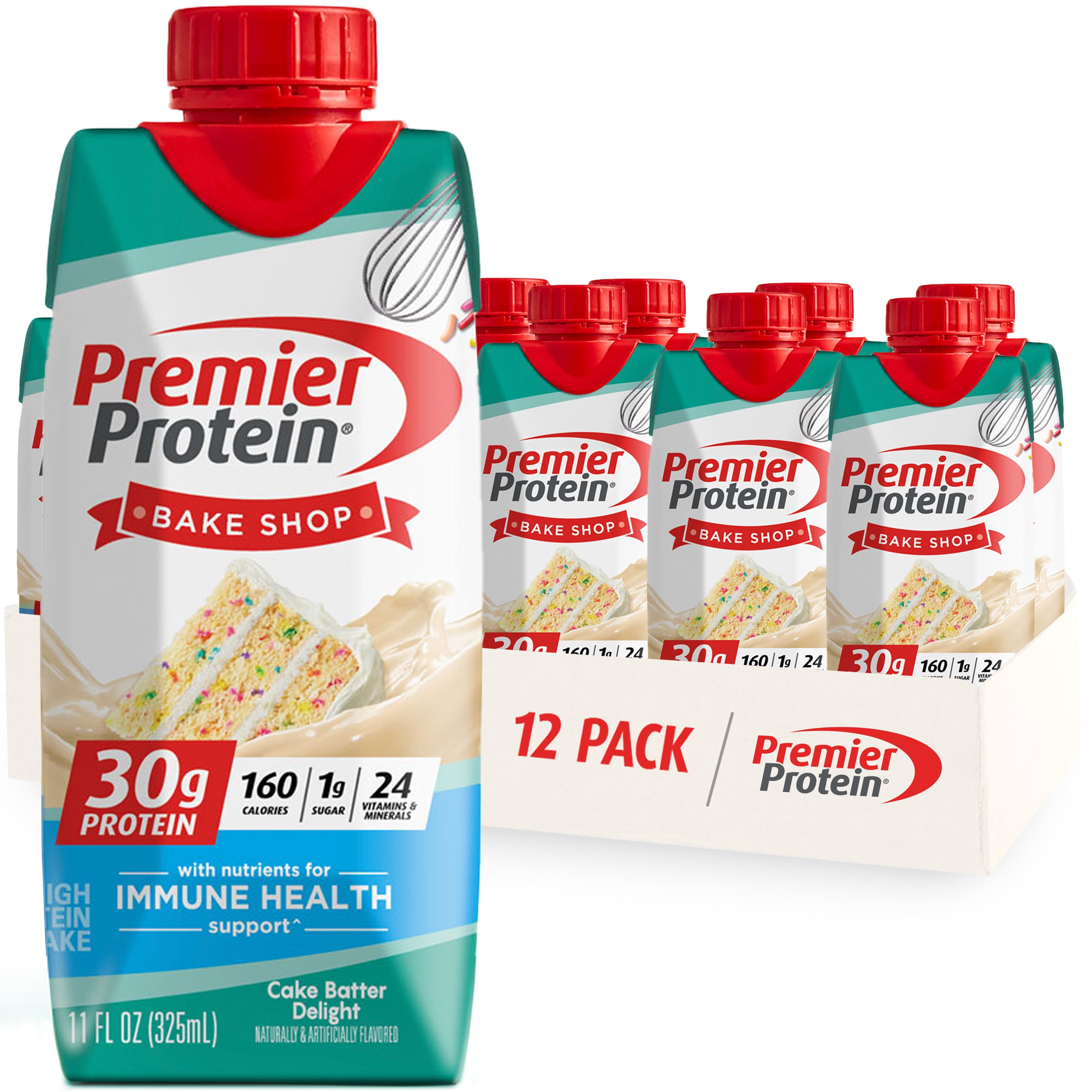 PREMIER PROTEIN SHAKE CAKE BATTER DELIGHT 30G PROTEIN 11 FL OZ 12 CT