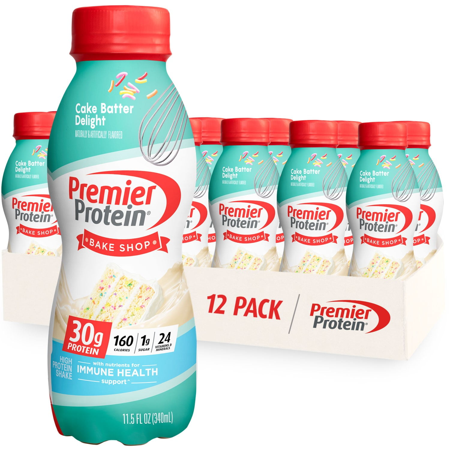 PREMIER PROTEIN SHAKE CAKE BATTER DELIGHT 30G PROTEIN 11.5 FL OZ 12 CT
