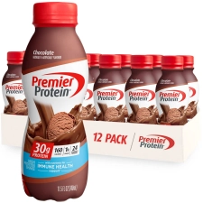 PREMIER CHOCOLATE PROTEIN SHAKE 30G PROTEIN 1G SUGAR 24 VITAMINS MINERALS IMMUNE HEALTH SUPPORT 11.5 FL OZ PACK OF 12