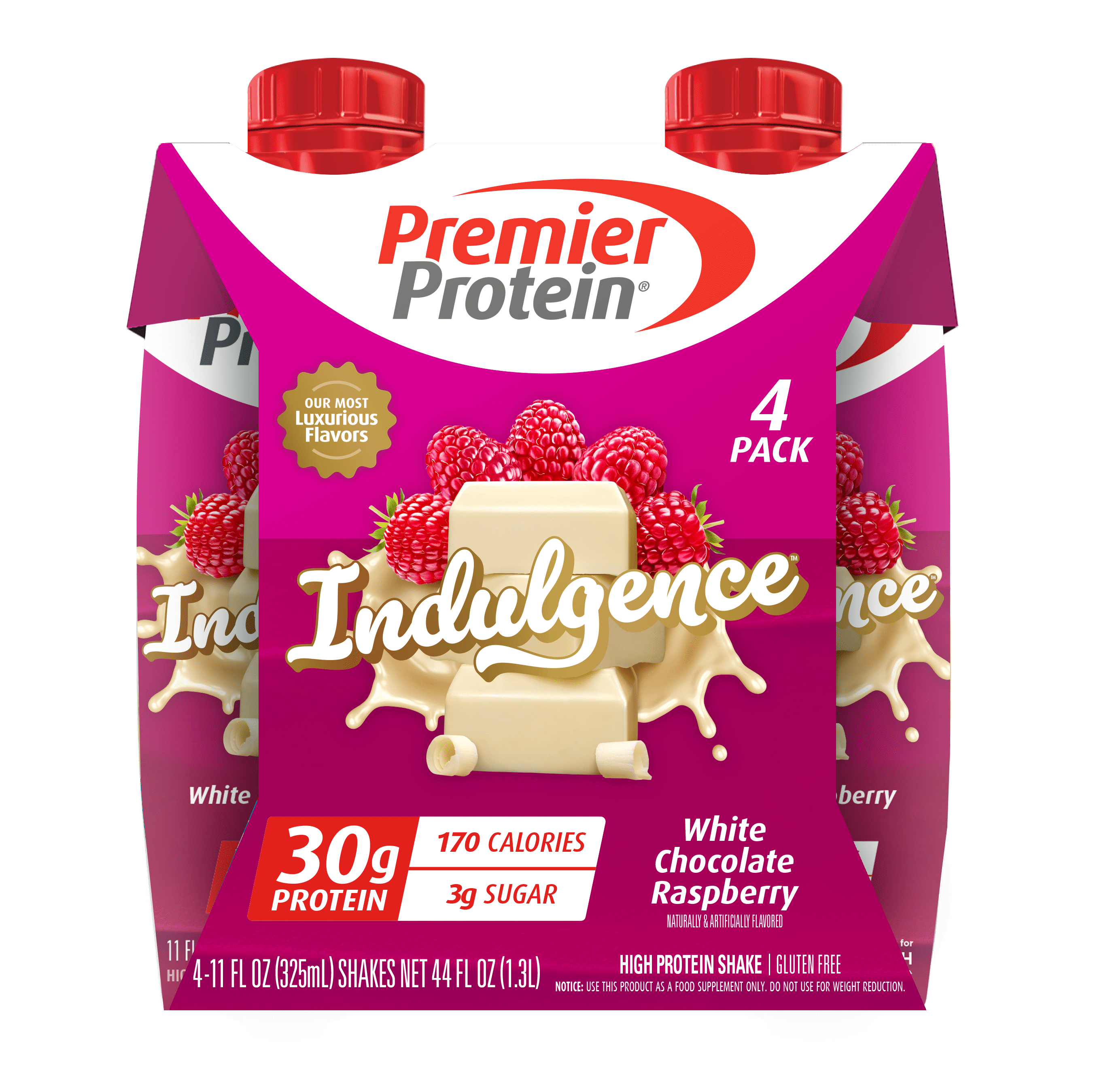 PREMIER PROTEIN WHITE CHOCOLATE RASPBERRY SHAKE 30G PROTEIN 11OZ 4 CT