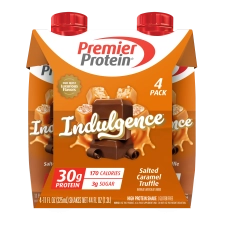 PREMIER PROTEIN SALTED CARAMEL TRUFFLE INDULGENCE SHAKE 30G PROTEIN 11 FL OZ 4 CT