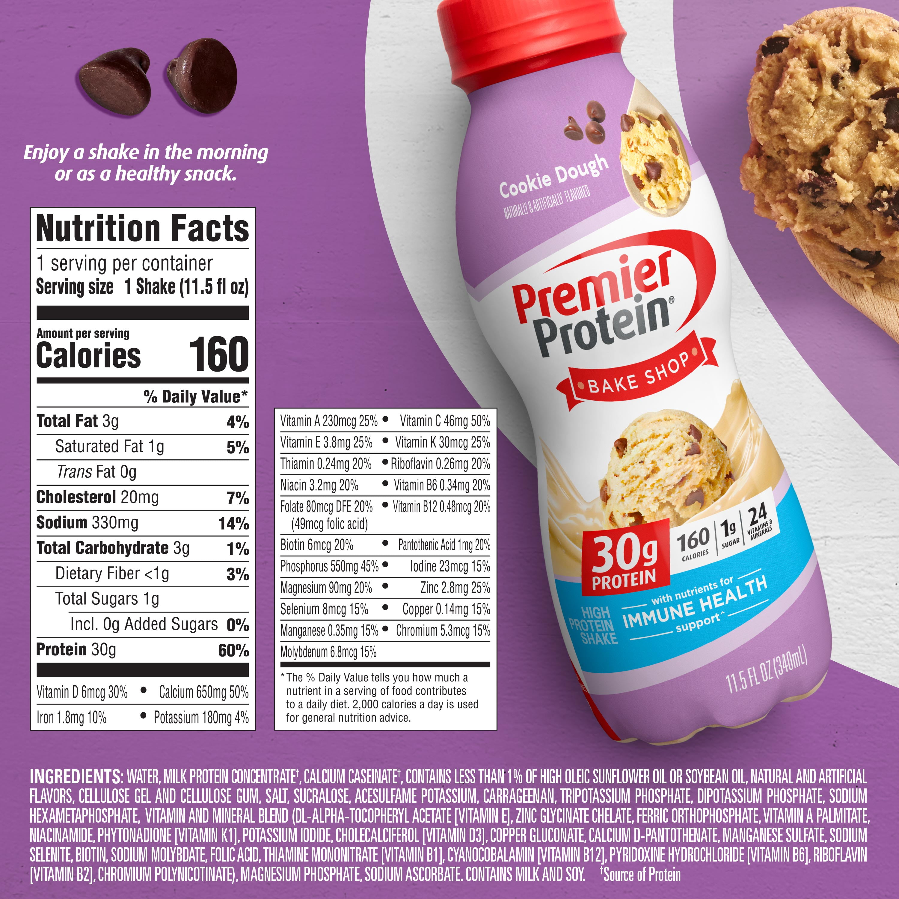 PREMIER PROTEIN SHAKE COOKIE DOUGH 30G PROTEIN 11.5 FL OZ 12 CT