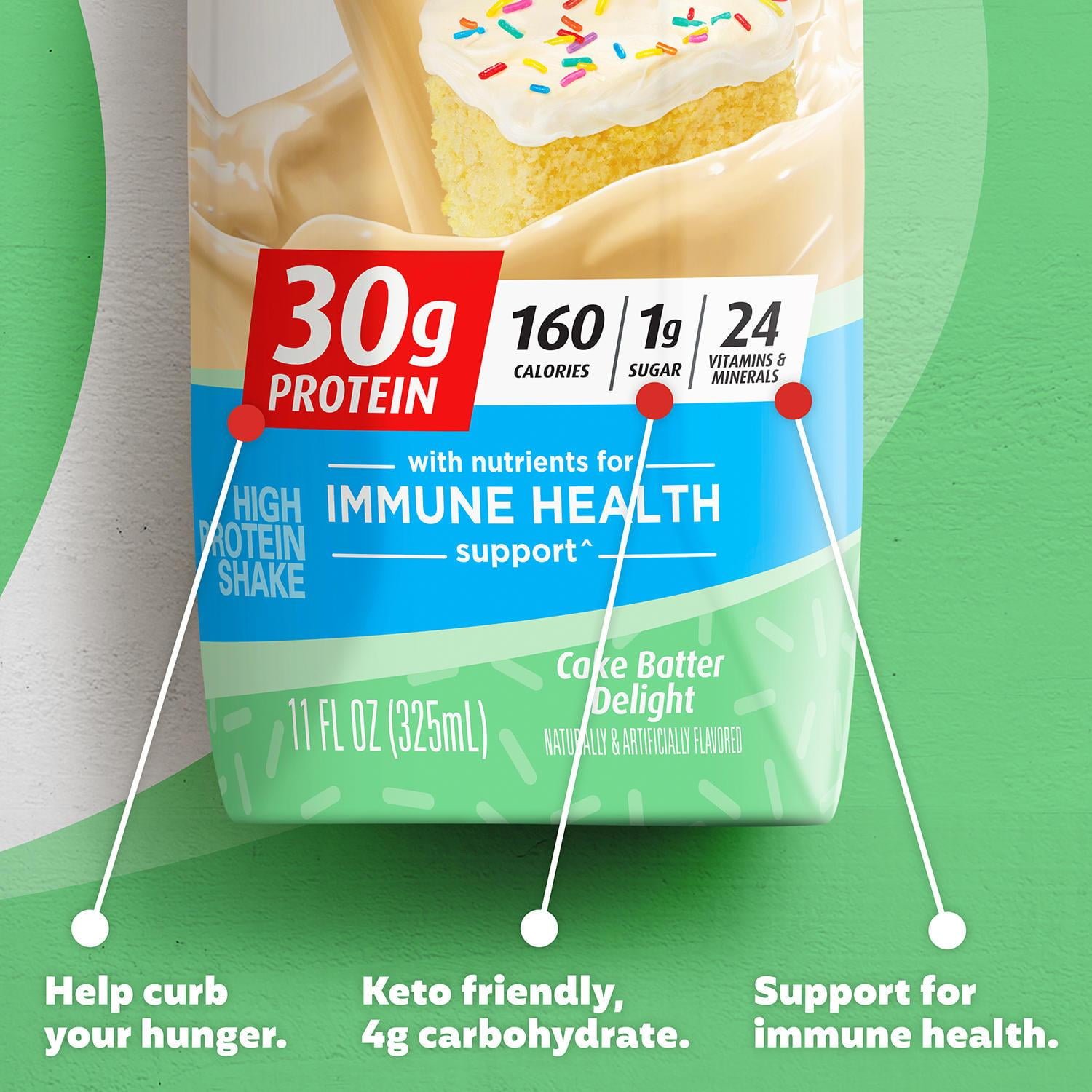 PREMIER PROTEIN CAKE BATTER DELIGHT 30G HIGH PROTEIN SHAKE 15-PACK 11 FL. OZ