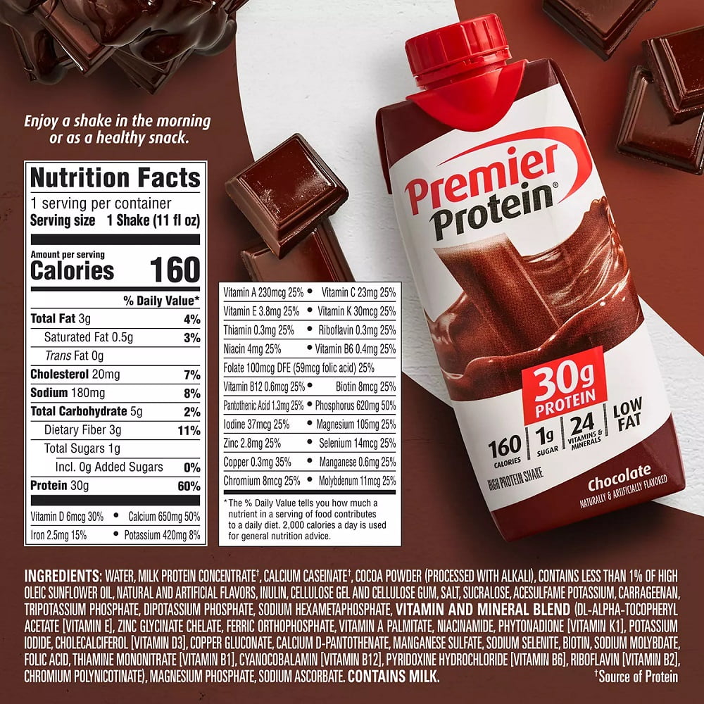 PREMIER PROTEIN CHOCOLATE HIGH PROTEIN SHAKE 30G 15-PACK 11 FL OZ