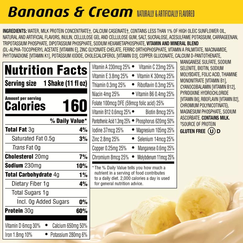PREMIER PROTEIN BANANAS CREAM HIGH PROTEIN SHAKE 11 FL OZ 15 PACK