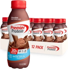 PREMIER PROTEIN SHAKE - 30G PROTEIN 1G SUGAR - IMMUNE HEALTH SUPPORT - CHOCOLATE - 11.5 FL OZ PACK OF 12