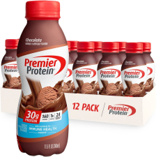 PREMIER PROTEIN SHAKE - 30G PROTEIN 1G SUGAR - IMMUNE HEALTH SUPPORT - CHOCOLATE - 11.5 FL OZ PACK OF 12