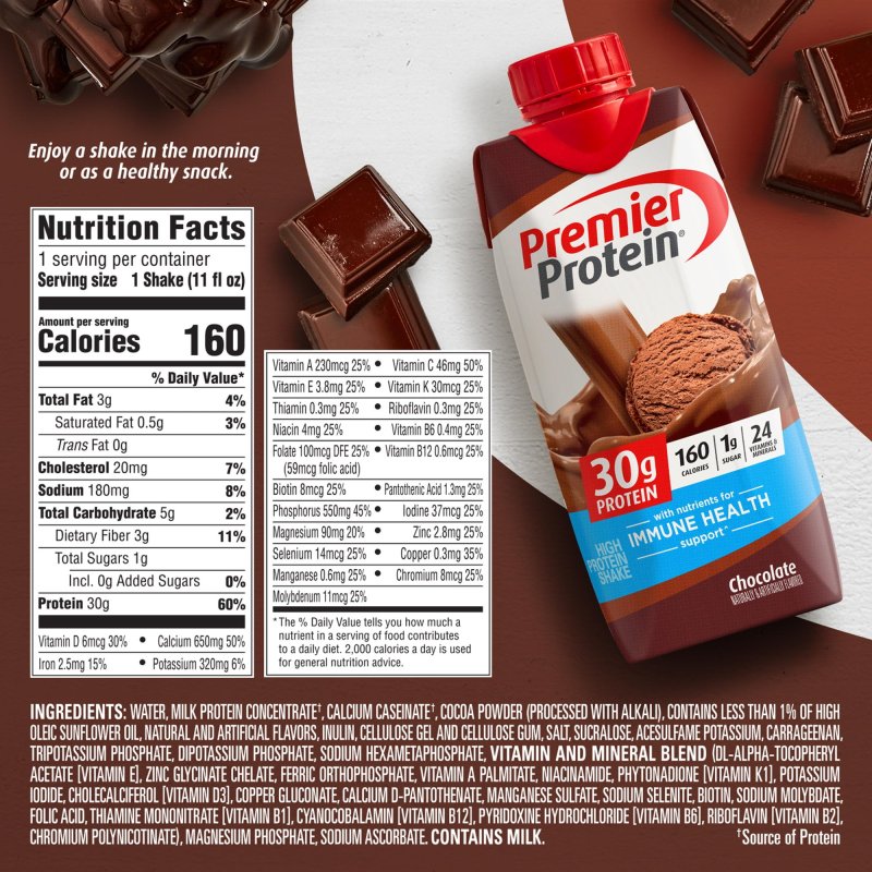 PREMIER CHOCOLATE PROTEIN SHAKE 30G 11 FL OZ 4 CT