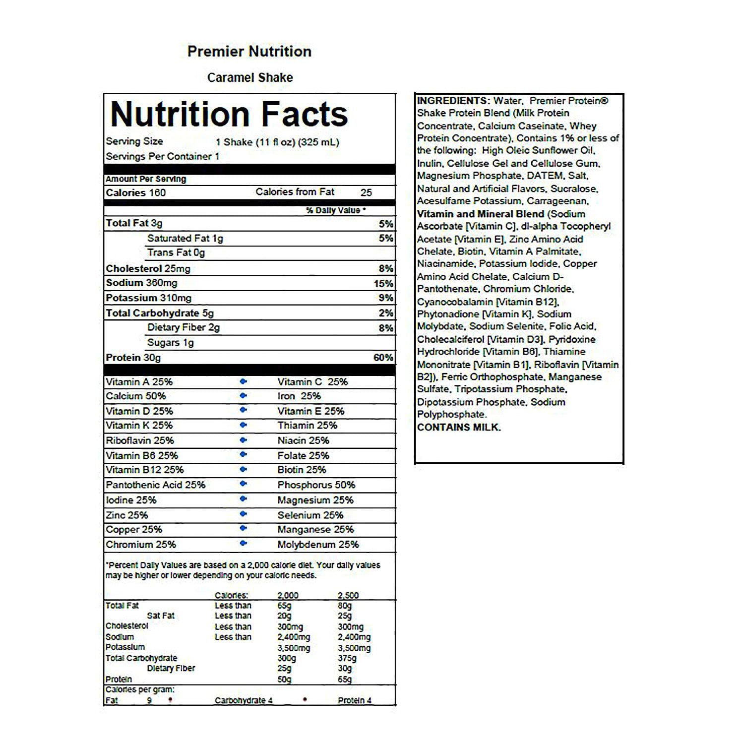 PREMIER HIGH PROTEIN CARAMEL SHAKE 11OZ 15 PACK