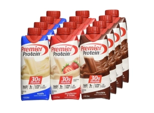 PREMIER PROTEIN HIGH PROTEIN 11 OZ SHAKE VARIETY PACK - VANILLA, CHOCOLATE, STRAWBERRIES N' CREAM - 12 COUNT