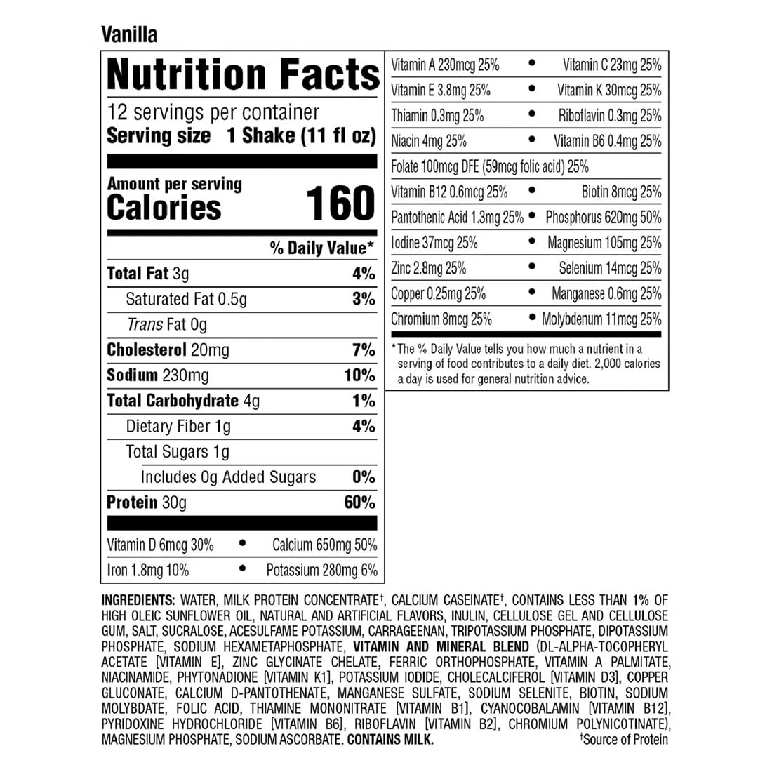PREMIER PROTEIN VANILLA SHAKE 12 PACK 11 OZ SIZE PACKETS