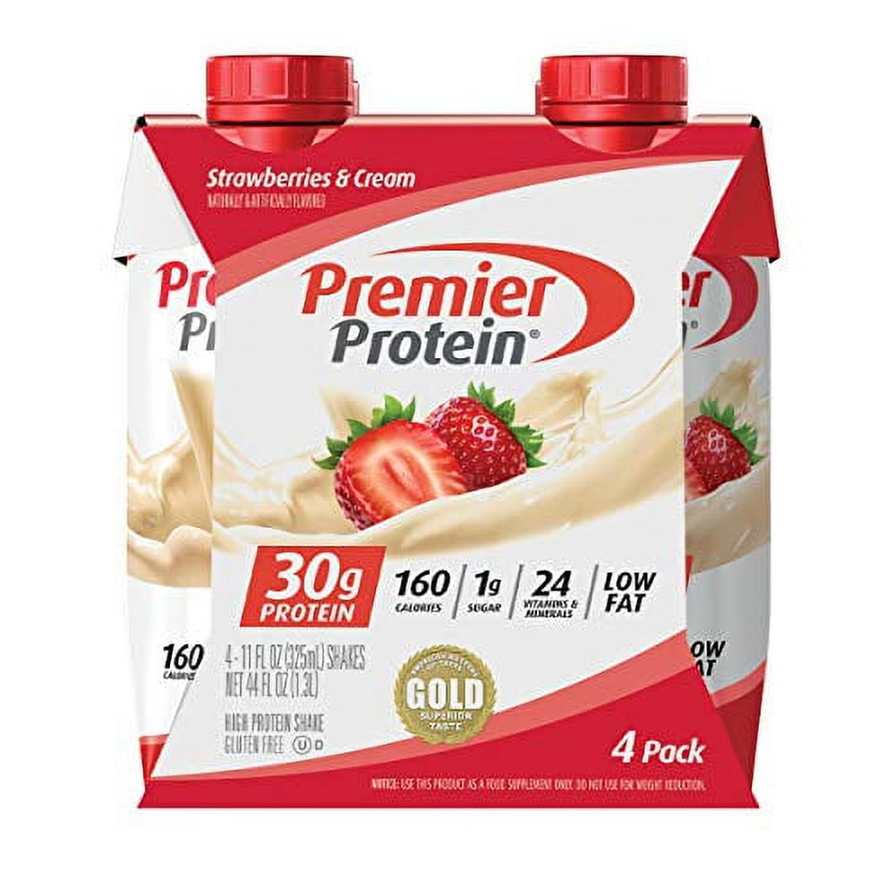PREMIER PROTEIN SHAKE STRAWBERRIES CREAM 30G PROTEIN 11 FL OZ 4 CT